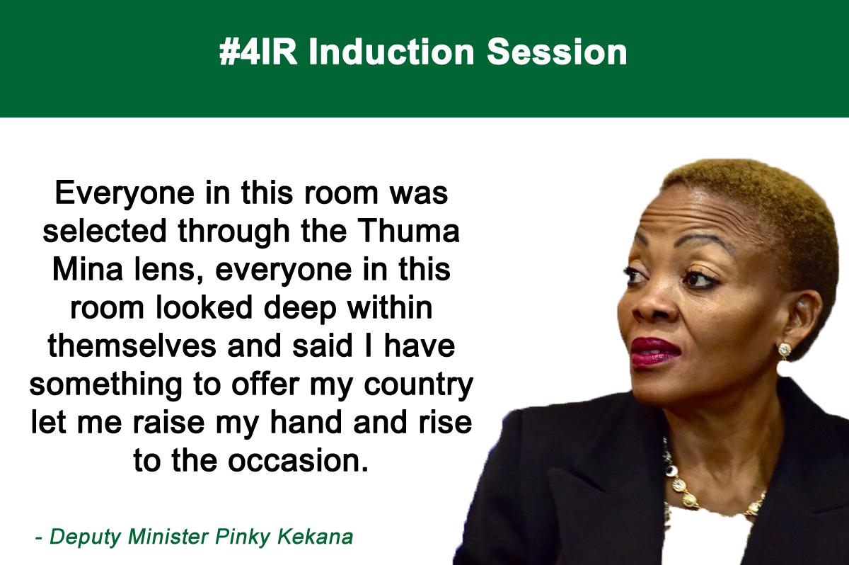 nwuCoLab's tweet photo. Welcome Everyone. Make us all proudRT @GovernmentZA: .@CommsZA Deputy Minister @Pinky_Kekana1 is addressing and welcoming guests at the #4IR Induction session hosted at the GCIS offices in Pretoria. https://t.co/Ms3FiNW1fo