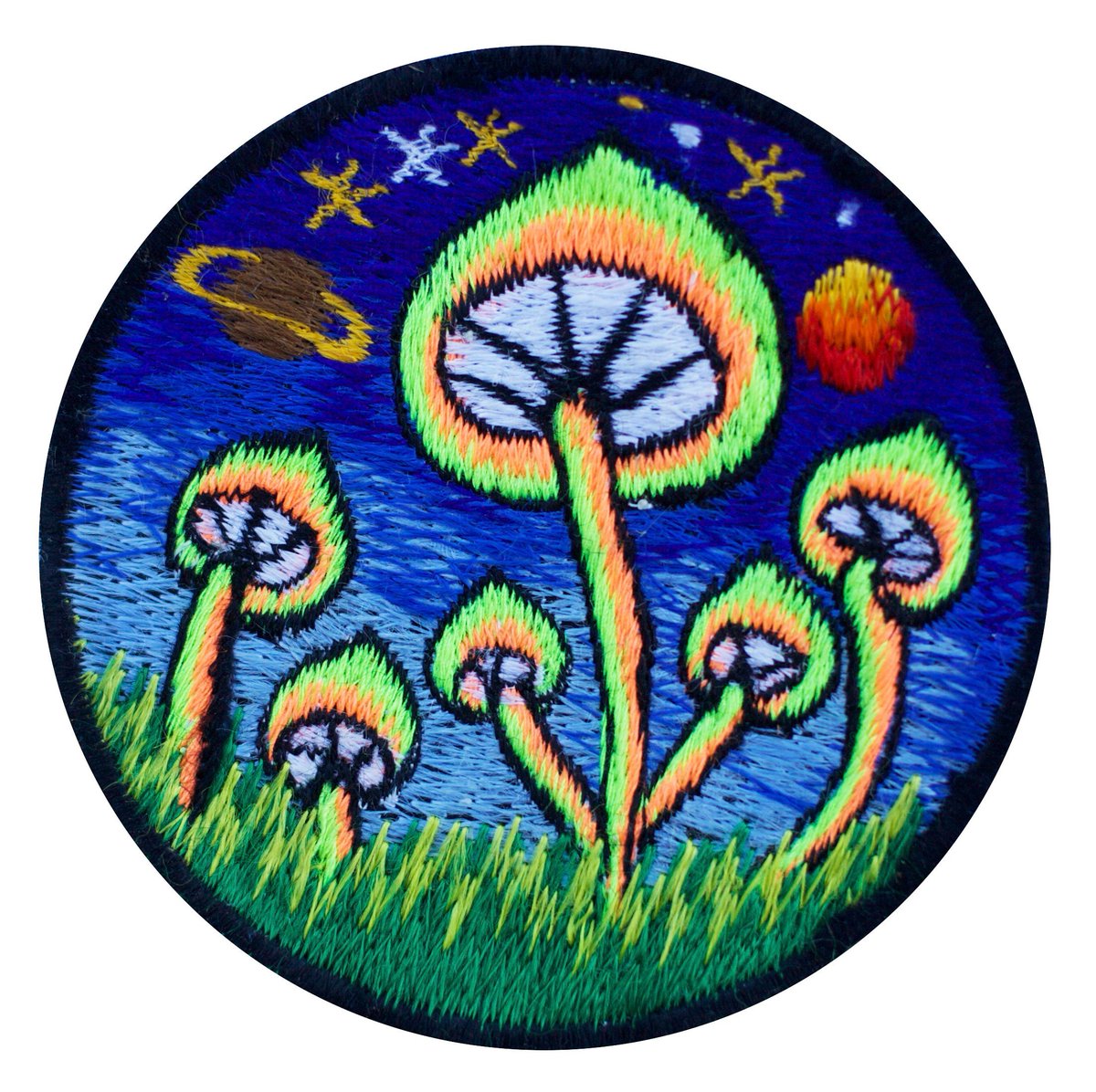 ImZauberwald's tweet image. see our shop bicycleday.shop - now with free worldwide shipping - Magic Mushroom patch 3.5 inch size psilocybin planet shroom blacklight glowing sew on embroidery psychedelic goapatch Maria Sabina art - order here: tinyurl.com/y45k4ett - #Accessories #AlienPatch - -