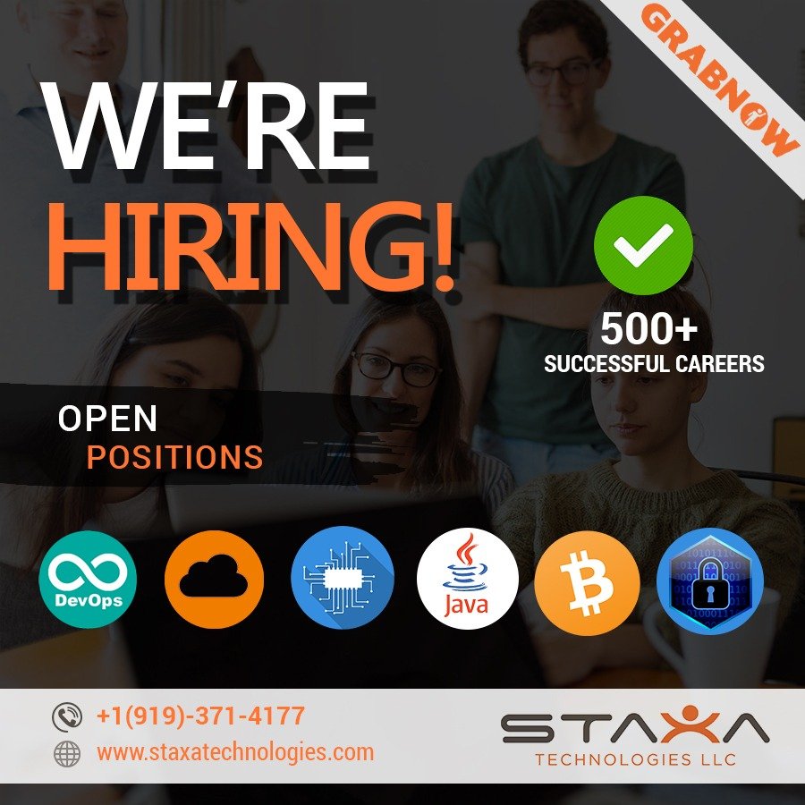 StaxaTechnolog1's tweet image. Please email your updated resume on hr@staxatechnologies.com
Contact us for more info : +1(919)-371-4177
✅ 500+ Successful Careers
✅Training
.
.
#staxatechnologies #hiring #jointheteam #grabnow #hiringnow #training #placements #careers #successfulcareers