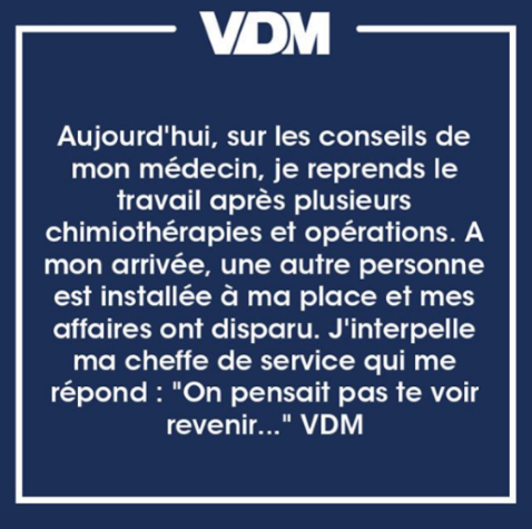 CanceratWork's tweet image. Témoignage anecdotique ou réalité ?
Accompagner un #salarié #malade durant sa période d'absence et préparer son retour sur son lieu de #travail avec toutes les personnes impliquées #médecin, #RH, #manager est primordial. Rejoignez Cancer@Work pour concilier #maladie et #travail !