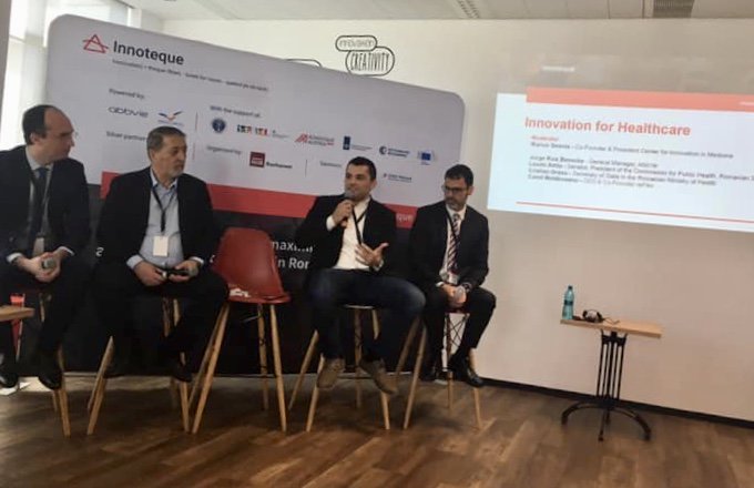 Part of the Innoteque event, Innovation in Healthcare panel, with big pharma and secretary of state for Health. Soon, we will have a #telehealth law. That's great.