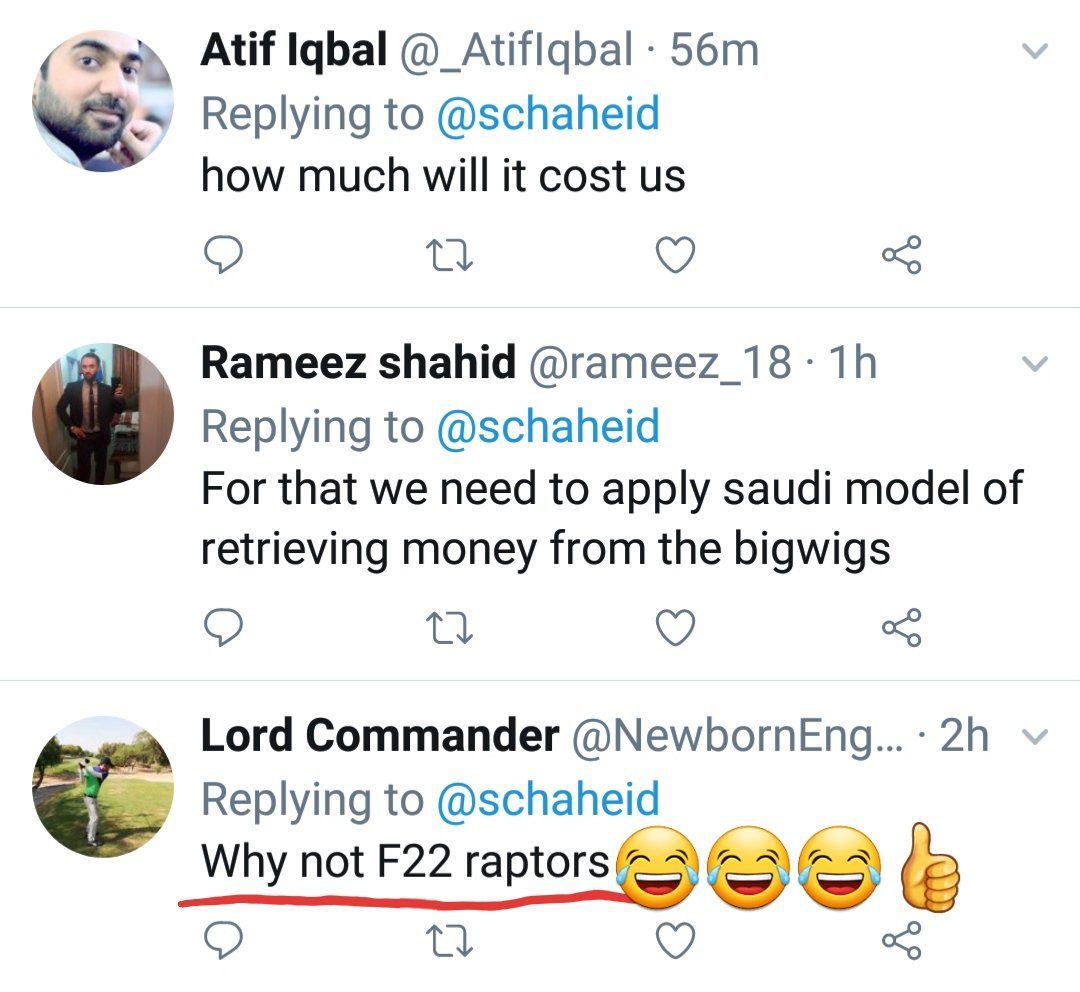 Saboteur20's tweet photo. @schaheid Shahid Bhai F-35 lightning aur F-22 Raptor kab a rahey hai Pakistan me ? 😉😉😉😆😆😆😆😆😆🖕 https://t.co/wNZYzQgCiP