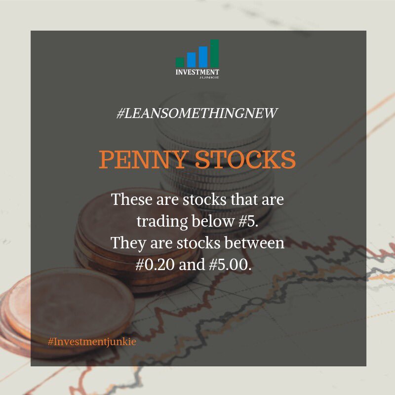 we_pull_invest's tweet photo. Penny stocks are stocks that are trading below #5, that is stocks that their prices are between #0.20 and #5.00. 

They are also known as micro-cap/small-cap stocks.

#investmentjunkie #stocks #terminologies https://t.co/uF8WwyILPW