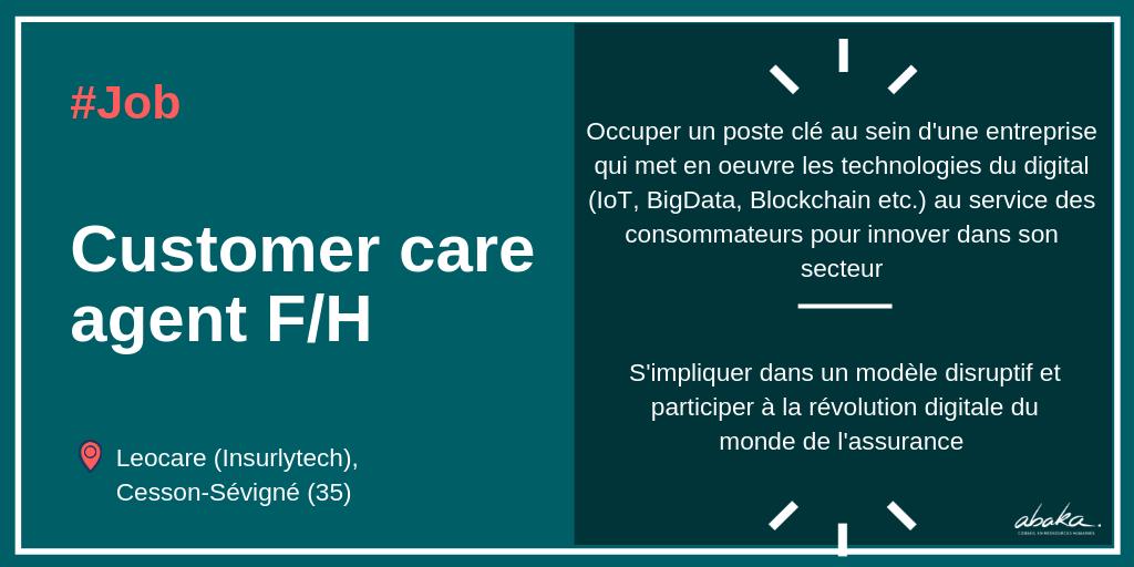 AbakaConseil's tweet photo. #Job #i4emploi | Rejoignez @Leocare_Assure en tant que Customer Care Agent H/F ! Envie de rejoindre un environnement #startup et de vous impliquer dans la révolution digitale de l' #assurance ?

Envoyez-nous votre #CV : https://t.co/MPxVmSWfpb https://t.co/z5izjJLeWB