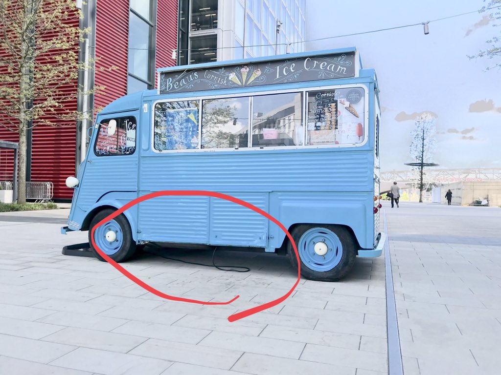 It is possible for ice cream vans to be hooked up to electricity. saw this yesterday @noordinarypark @westfieldstrat #NoIdling stop #AirPollution @RNBlake @TowerHamletsNow #BreatheClean #ClimateEmergency @CricklewoodMum