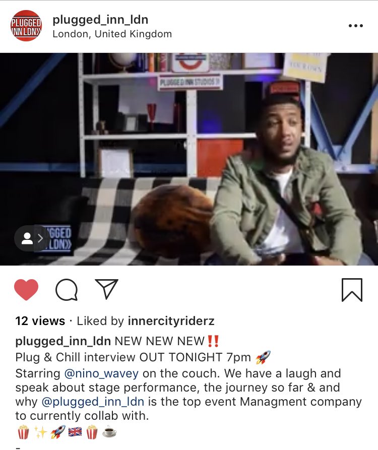 Plug &amp; Chill Interview Out 7pm ‼️‼️

Nino Wavey Joins Us On The Couch 🔌🇬🇧
      Music | Projects | Performance

#PlugAndChill #PluggedInnLDN #PluggedInnStudios