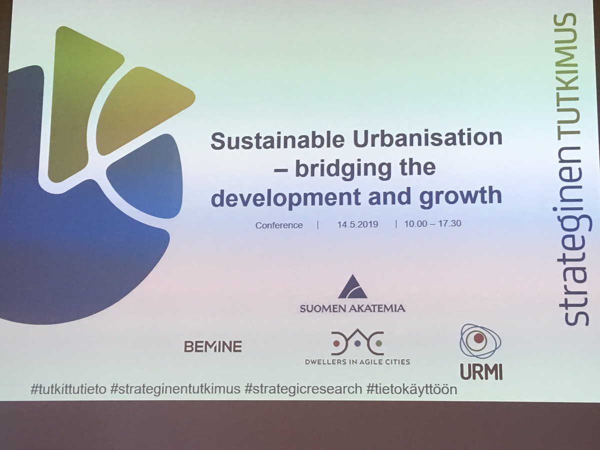 @JussiVauhkonen  <a href="/Akatemia_STN/">Strateginen tutkimus</a> esitti rahoittajan kiitokset  kaikille ‘Urbanising Society’ konsortioille <a href="/agile_dwellers/">Agile Dwellers</a> <a href="/URMI_team/">URMI STN project</a> <a href="/bemine_project/">BEMINE</a> ja ‘Urbanising Society - bridging the development and growth’ seminaarin järjestäjille <a href="/riitta_kosonen/">Riitta Kosonen</a> @strateginentutkimus