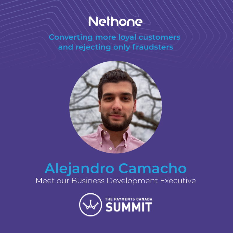 Nethone_'s tweet photo. Alejandro Camacho, our Business Development Executive is representing @Nethone_ during @thesummit in Toronto! Meet him on the Summit's app and schedule a meeting to learn about Nethone's fraud prevention solution and #KYU analytics.
#PayCanSUMMIT #fraudprevention #KnowYourUsers https://t.co/rXxlbCqK9s