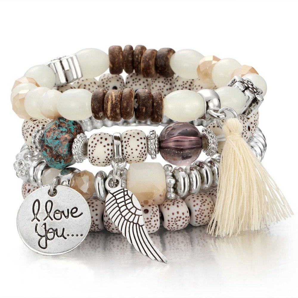 #supersalg Crystal perle armbånd for kvinner Vintage armbånd kvinnelige smykker dusk naturstein Charms Armbånd Gift pulseira feminina - SL1156