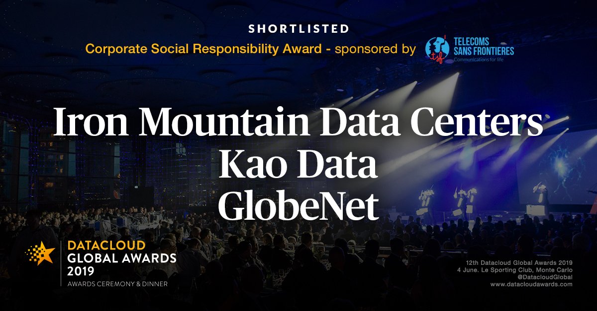 We are proud to announce our first CSR Award in partnership with <a href="/TSF_Intl/">Télécoms Sans Frontières (TSF)</a>. Good luck to the shortlist <a href="/IronMountain/">Iron Mountain</a>, <a href="/KaoDataDC/">Kao Data</a> &amp; <a href="/GlobeNetTelecom/">GlobeNet</a>. The winner will be announced by TSF at the #DatacloudAwards in Monte Carlo on the 4th of June.
tsfi.org/en/