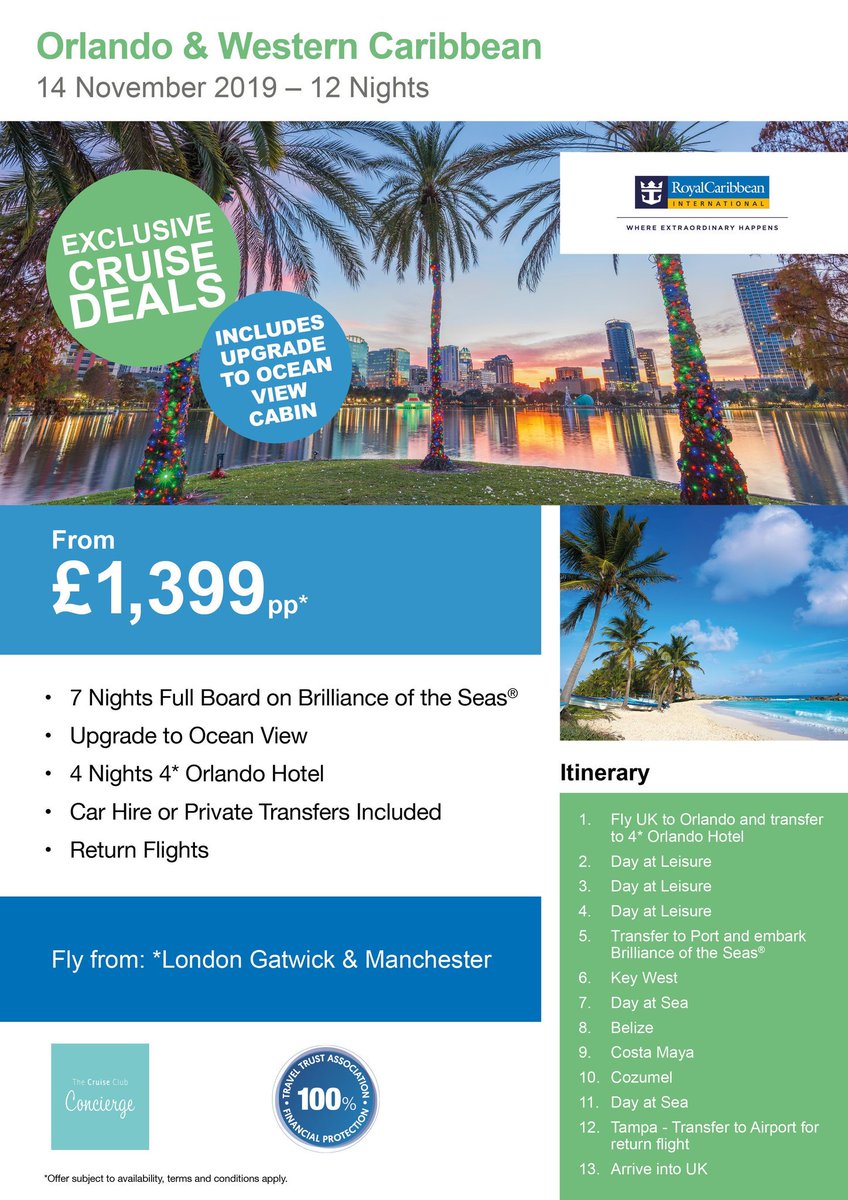 Escape grey November days and book this #Orlando and Western #Caribbean #Cruise  with Royal Caribbean @MyRoyalUK @the_cruise_club give us a call 📞 01635 916888