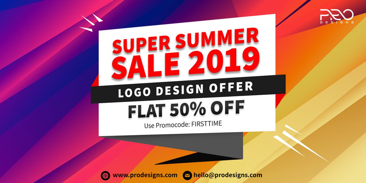 TheProDesigns's tweet image. SUPER SUMMER SALE 2019!
ProDesigns offers FLAT 50% OFF on Premium Logo Design Service.
Get your world-class and powerful logo - bit.ly/2swhLNV 
#logodesignsale #logodesignoffer #logodesigndiscount #summersale2019 #sale2019 #customlogodesign #logodesign #logodesignservice