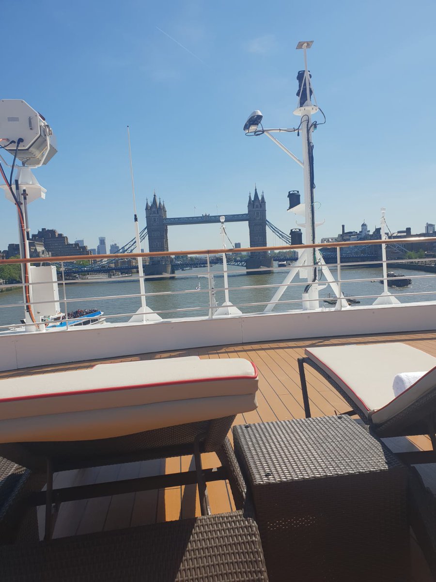 Jess from our #Newbury store is touring @ponant_cruises #leboreal today on the #RiverThames Looks stunning and the weather looks amazing too!