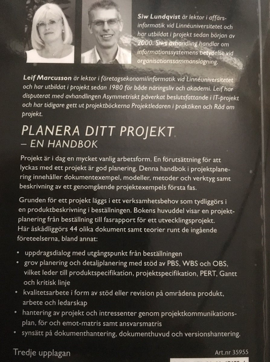 BusinessLib's tweet image. Bok - &quot;Planera ditt projekt&quot; 3:e upplagan #projektarbete #projektledning #projektplanering #Studentlitteratur: primo.library.ju.se/permalink/f/up…