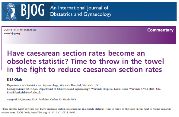Have caesarean section rates become an obsolete statistic? Time to throw in the towel in the fight to reduce caesarean section rates ow.ly/hE9f50u4AQR
#caesarean