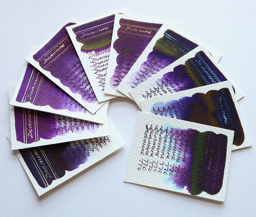 10 Diamine Purples produced exclusively for the Fountain Pens UK Facebook Group. nickstewart.ink/2019/05/14/10-…