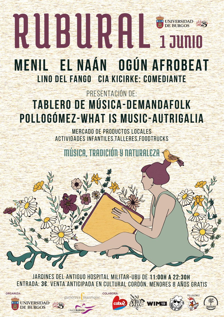 UBUCultura's tweet photo. #RUBURAL 2019 | Las actividades y eventos del festival RUBURAL ya son definitivas. Sostenibilidad, diversión y educación se dan de la mano para brindarnos una jornada única el día 1 de junio. ¡Te esperamos!
INFORMACIÓN ► https://t.co/RrcRNFtvUc https://t.co/0tqlVszRqi