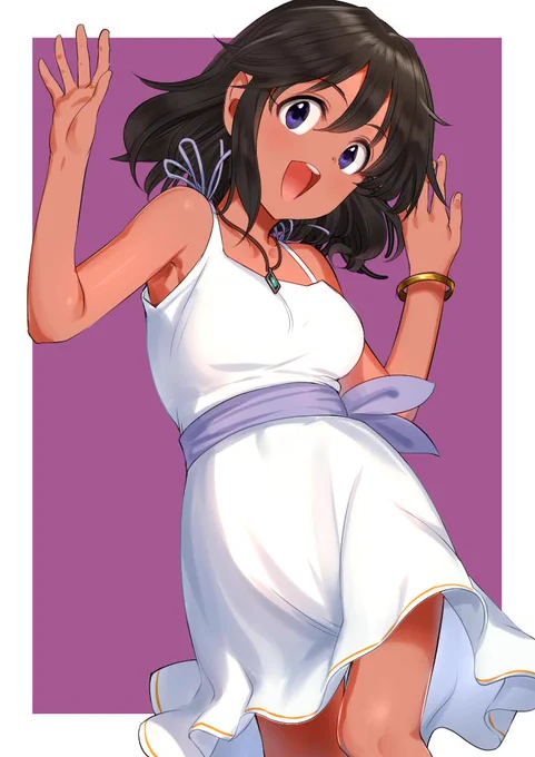 @hinda_imas 自作絵で失礼します       

彼女こそ  

小さなころに日本のアイドルに憧れて    
なれるかどうかもわからないアイドルのオーディションのために    
日本語を覚え 両親もなんとかし      

日本にやってきた褐色のシンデレラ--      

ナターリアちゃんです! 