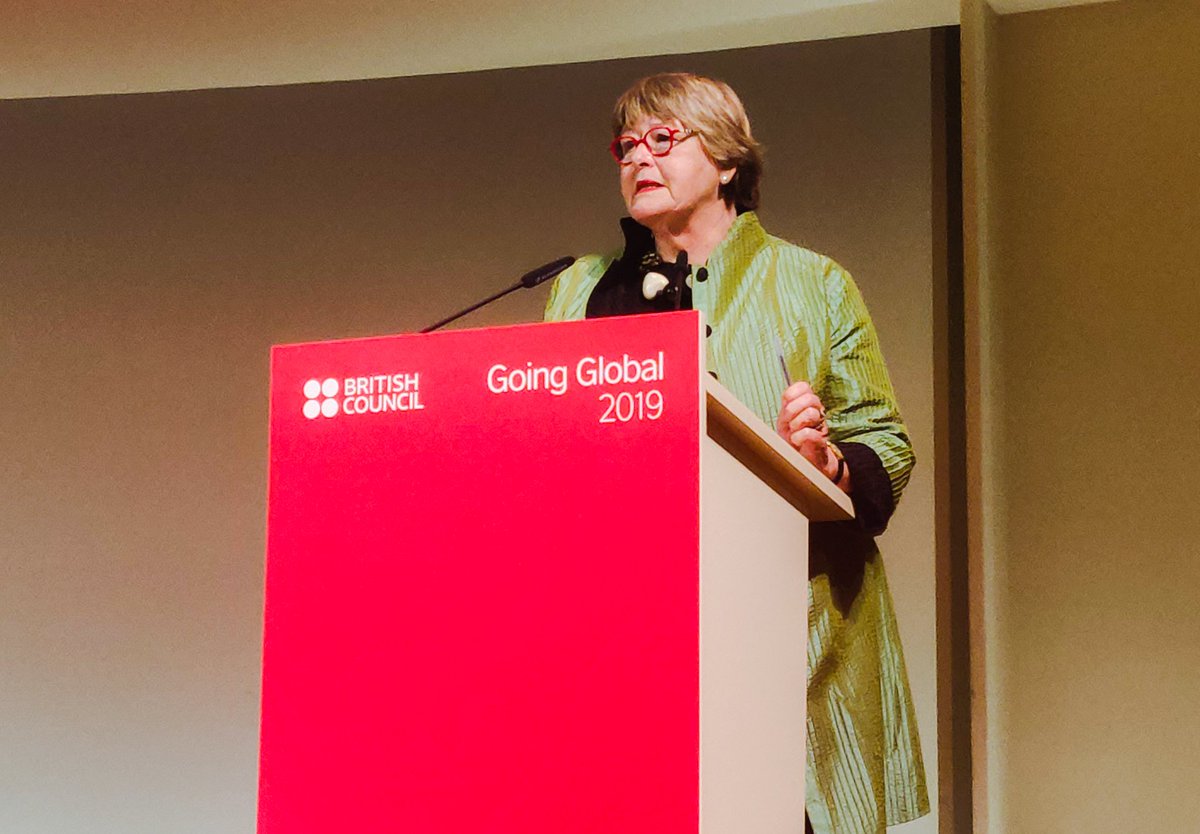 HEGoingGlobal's tweet photo. In the #goingglobal2019 middle plenary, Professor Jane Knight begins by exploring the role of Knowledge Diplomacy.

"Global challenges cannot be solved by a single country. These issues know no borders" https://t.co/VHbSxvbp9q https://t.co/e02KXRrqz3