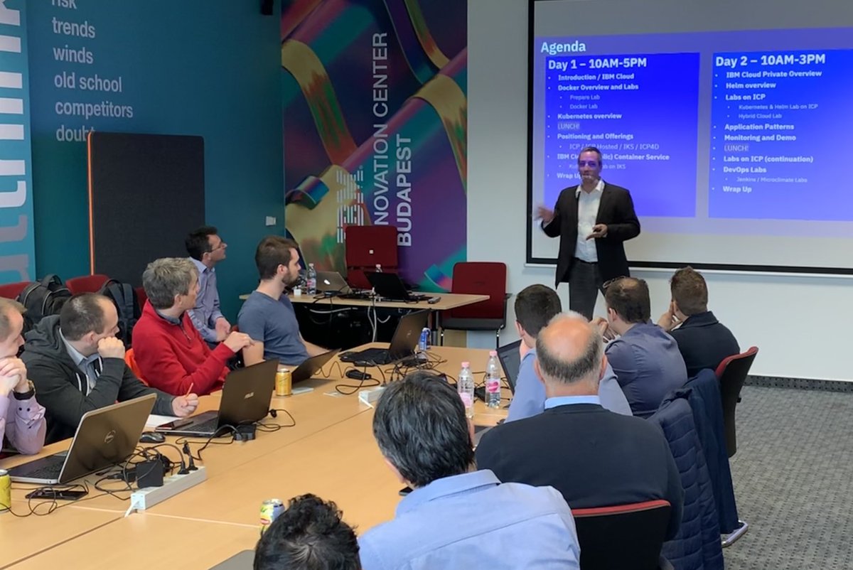 Full room in Budapest for day one of #IBMContainers workshop with <a href="/fdescolpro/">Franck Descollonges</a> #ibmcloud #IBMKubernetesService #IBMCloudPrivate