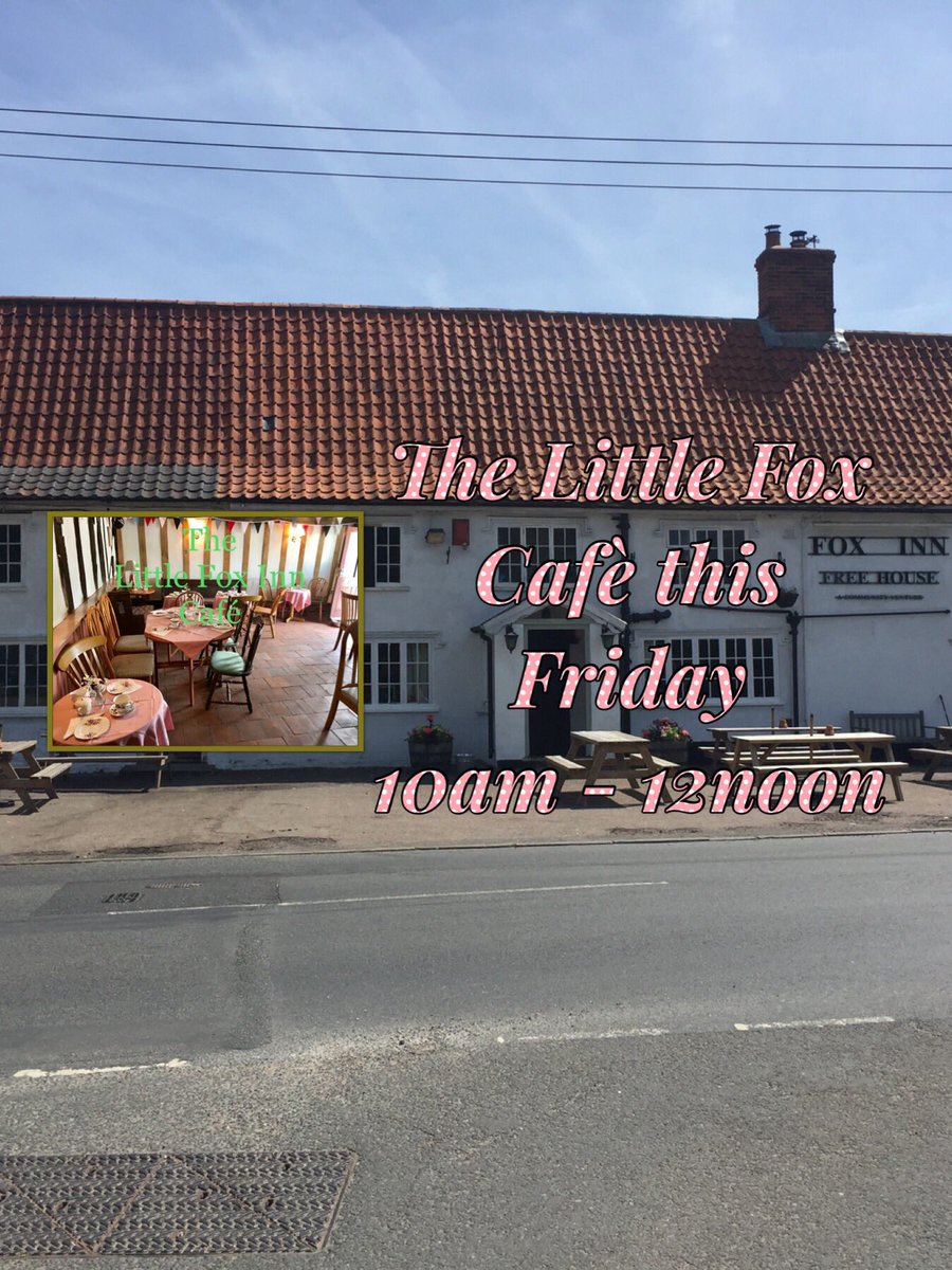 FoxGarboldisham's tweet photo. This weekend @thefoxreturns is also our #LittleFoxCafe on #Friday some lovely homemade #cakes #Scones along with #tea &amp; #Coffee Th Creative Fen Group #Artexhibition is on all #weekend we are not just a #pub but a #communitypub #MakingMemories #Garboldisham #Norfolk ☕️🍰🧁 https://t.co/yxudcdqi9k