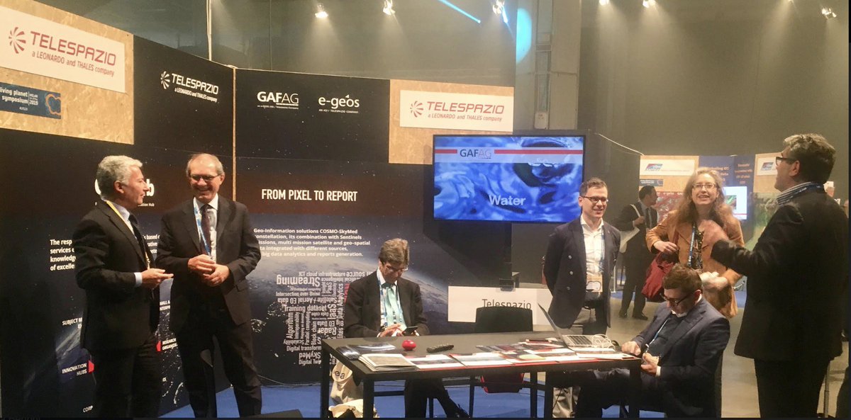 e_geos's tweet photo. at #LivingPlanetSymposium @Telespazio and @e_geos @GAF_Munich @esa #EarthObservation @MiCoMilano Stand 31 #Telespazio #eGEOS #LPS19 #ESA #ASI_spazio #EarthObservation #TelespazioGroup https://t.co/ovxgBy05lo