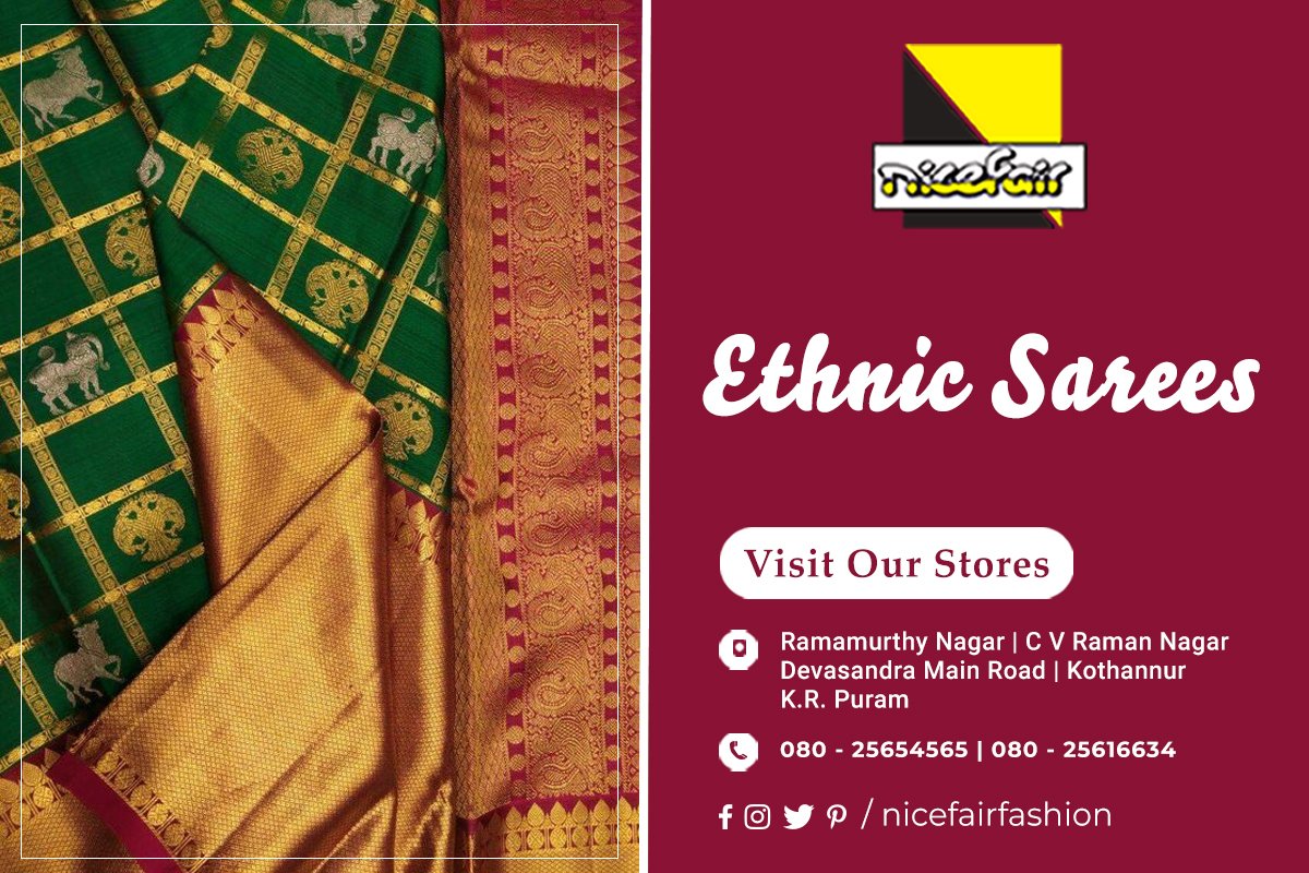 Ethnic saree wear collections. Visit Nicefair Fashion stores and shop now!

#saree #ethnicsaree #designersaree #partywears #trendywears #womenswear #ladiesfashion #casuals #dress #fashion