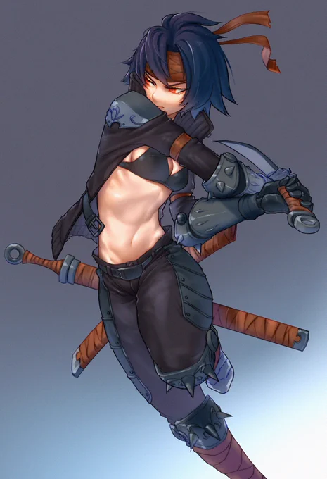 #武姫Weapons とかいう素敵すぎるタグを見つけて
思わず描き直した(主に腹部) 