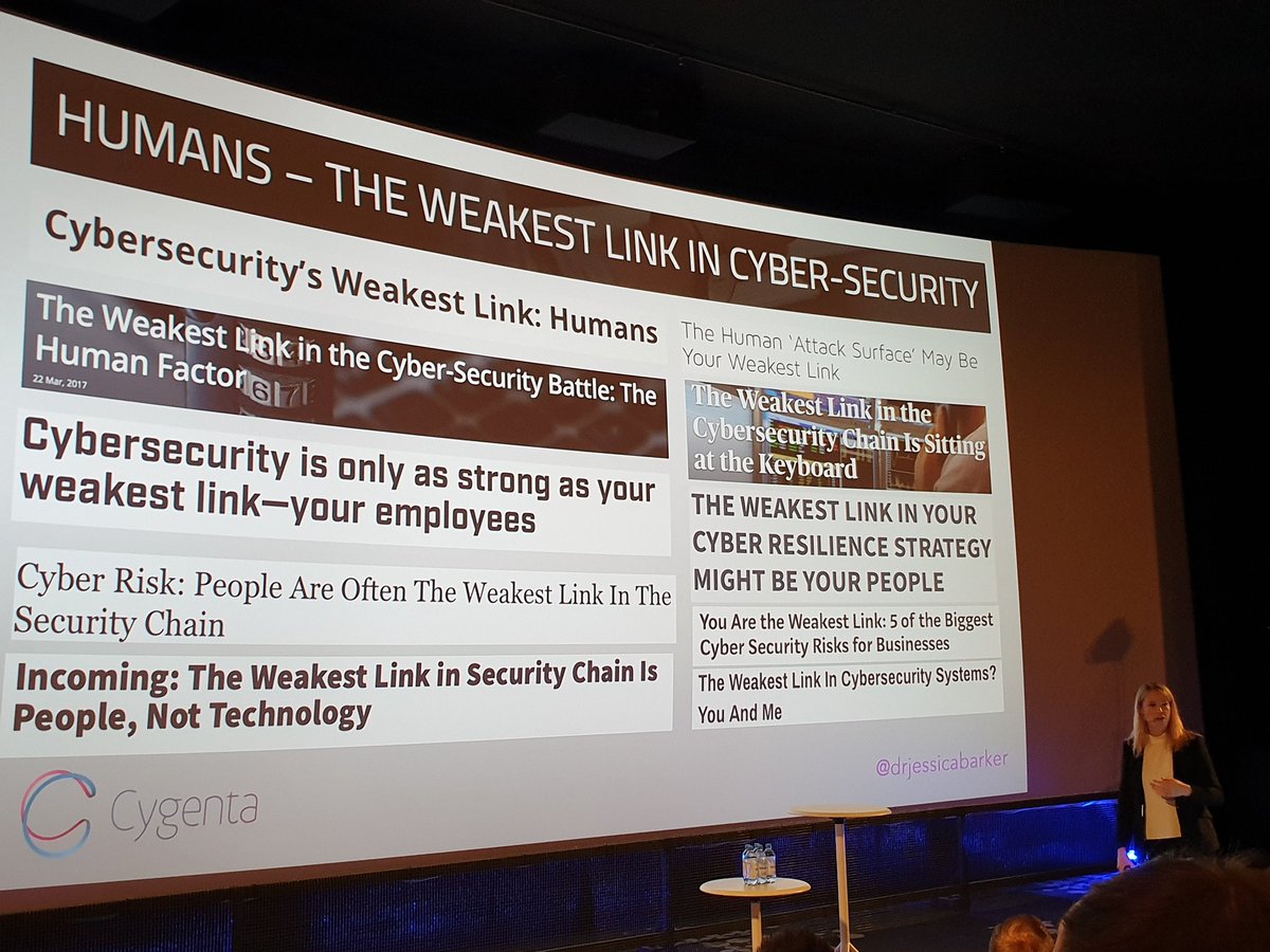 katakalat's tweet photo. Saying that people are the weakest link is not helping at all. Often people are the strongest link but it is easily ignored. #tietoturva2019 @drjessicabarker #securityfatigue @TraficomFinland https://t.co/cLOl1aWEHZ