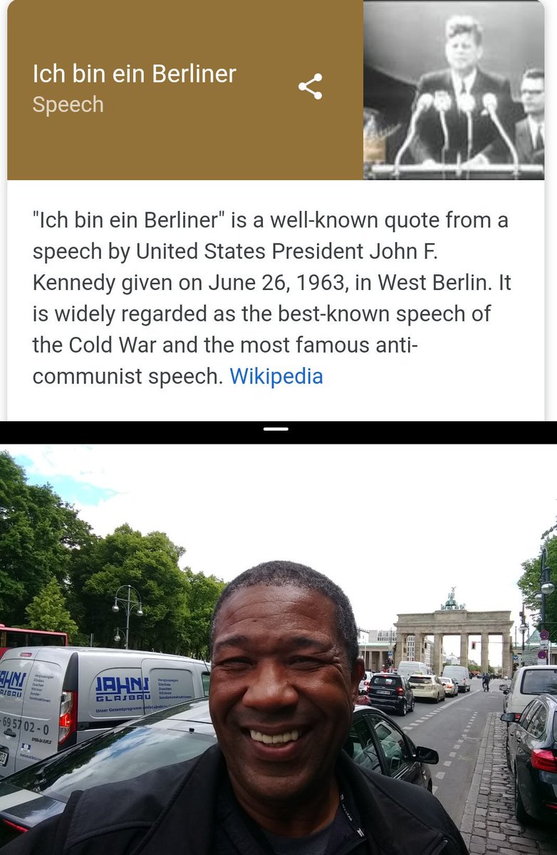 Kevin_Jackson's tweet photo. "Ich bin ein Berliner" - Just arrived in Berlin and the @Uber drives me pass #Brandenburg Gate. What an historical spot! I'm here to learn about connected #IoT at #BCW19 and get connected to history. #ConnectedMobility #ConnectedIndustry #HomeConnect #ConnectedFarming https://t.co/EXav8JtCNB