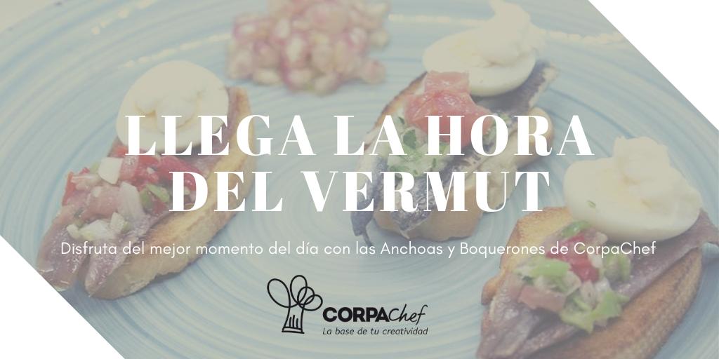 Llega la hora del vermut! 🍸
Que mejor que disfrutarlo con unos pinchos preparados con las mejores anchoas y boquerones de <a href="/CorpaChef/">Corpa</a> 👌
 #restauración #hostelería #gastronomía #conservasartesanas #conservasgourmet #solucionesrestauración #horeca #calidad #eventos #condalchef