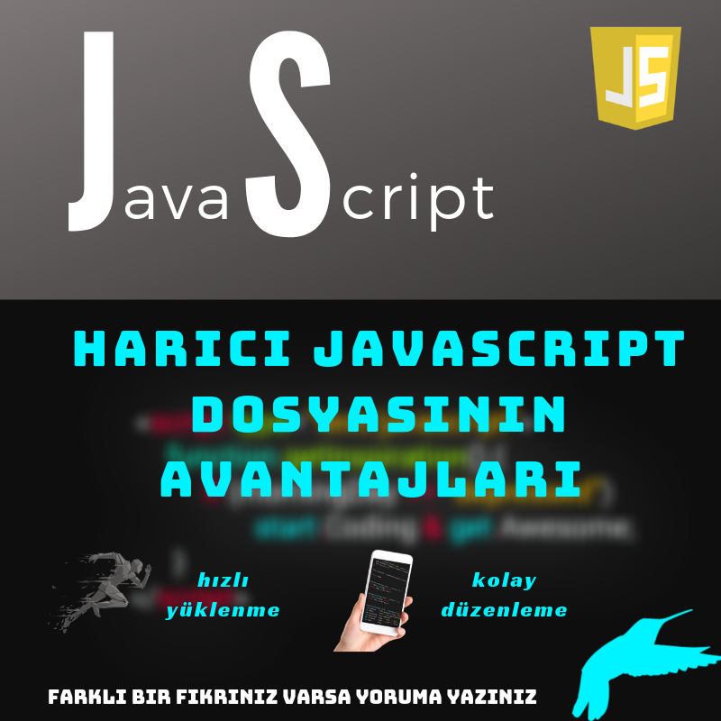 CalypteA's tweet photo. Harici javascript dosyası ile eklemenin avantajları ;

*hızlı

*kolay düzenlenebilir

#html #html5 #css #css3 #javascript #firebase #kodlamaegitimi #kodlama #kodlamaatolyesi #kod #egitim #egitimkoclugu #webdevelopers #webdevelopment #javascripttutorial https://t.co/khhpX0CoBX