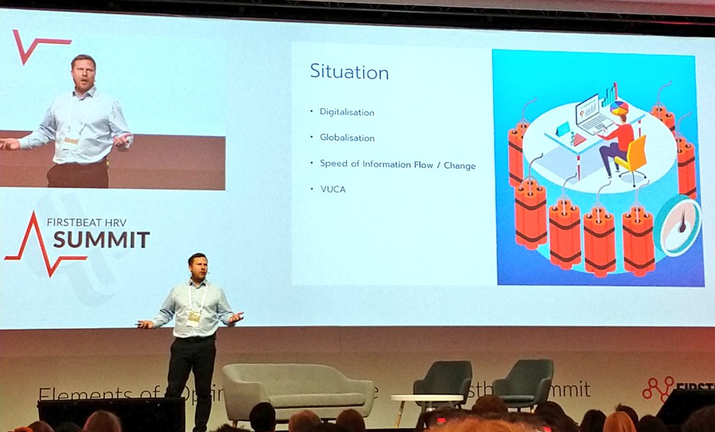 KasperJanssen's tweet photo. Great talk by Jason Howlett from #Manpremo @LauridsensVoice A data driven approach to forming habits for #mental #health and #work #performance. @firstbeat #FirstbeatSummit https://t.co/WmczoqAsOH