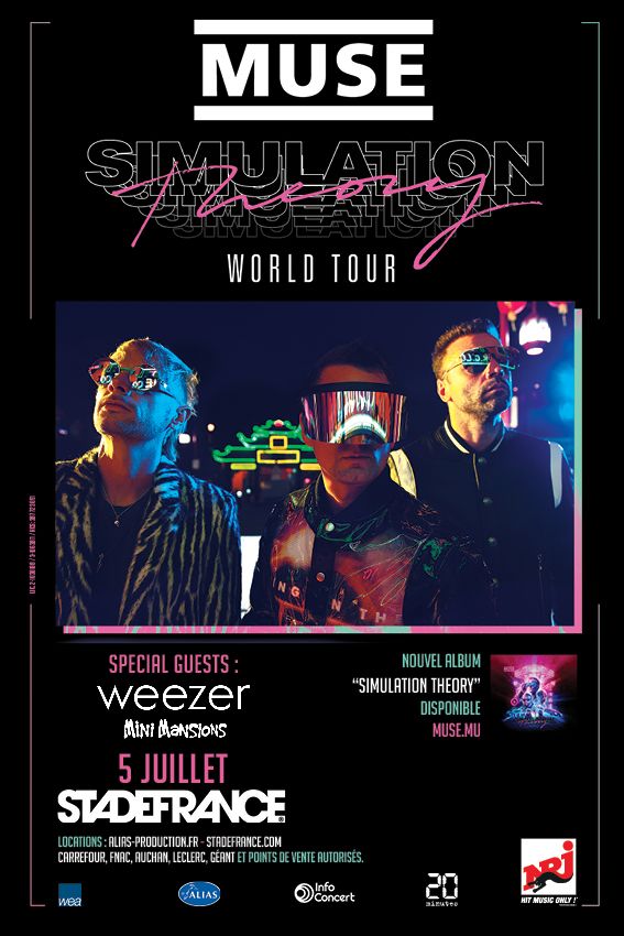 museband's tweet photo. PARIS! Muse are pleased to add @Weezer &amp; @minimansions as support on 5 July and Mini Mansions &amp; @swmrs on 6 July 🇫🇷

https://t.co/MzwrA7Vw13

#simulationtheoryworldtour https://t.co/jOMi4hjCfw