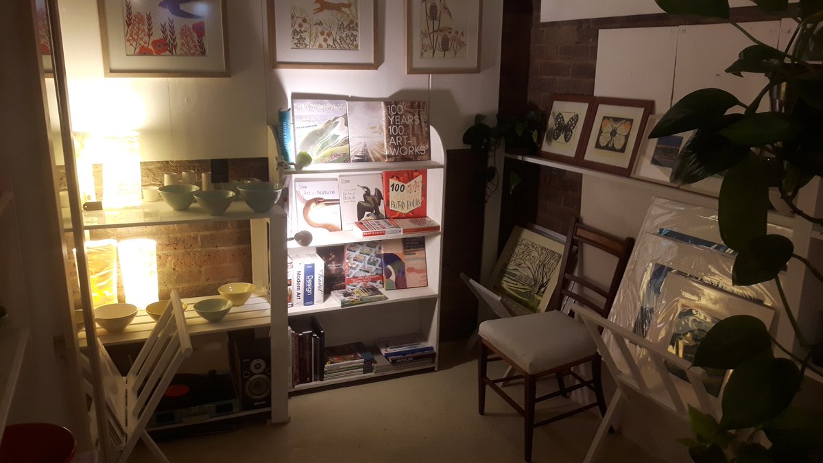 Skylark has a new reading spot amongst the prints in the back room! #skylarklewes #skylarkshop #independentbookshops #Lewes