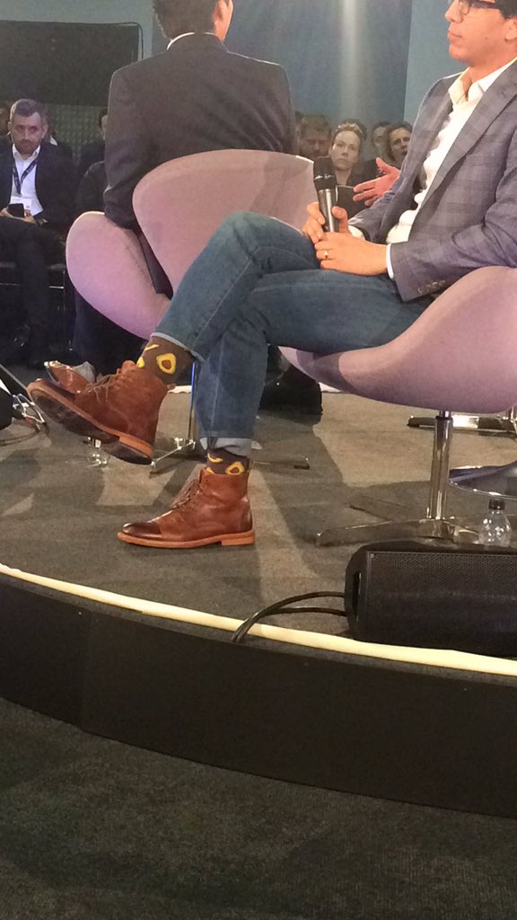 LucyAJourno's tweet image. Side note: If there is a #FUTUREPropTech Award for best socks Fifth Wall’s Roelof Opperman wins it