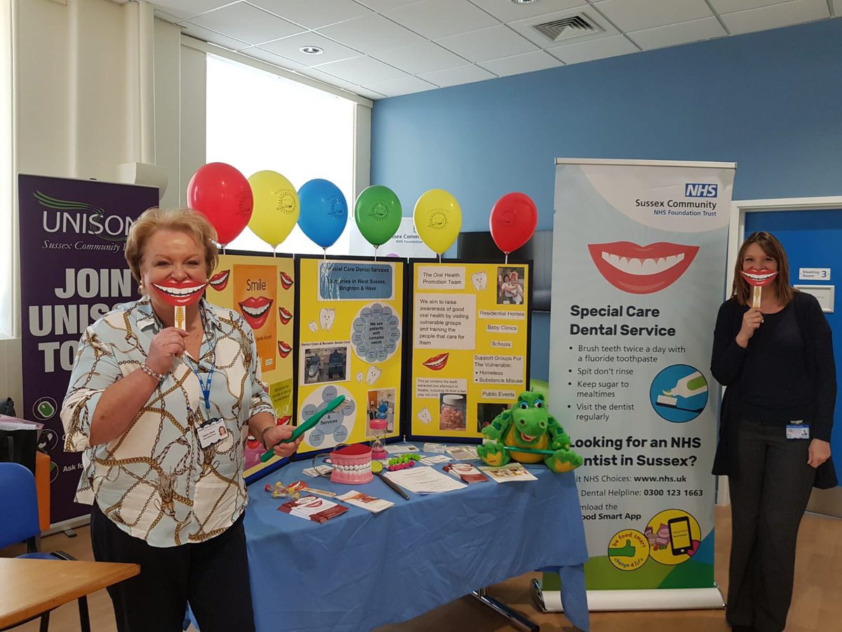 Here we go again, our Oral Health Promotion Team 🦷 ready for another Wellbeing@WorkRoadshow Brighton General Hospital @nhs_sct @HelenBully1727 @smilemonth @dentalhealthorg #selfcare #PuttingTheMouthBackInTheBody #keepsmiling