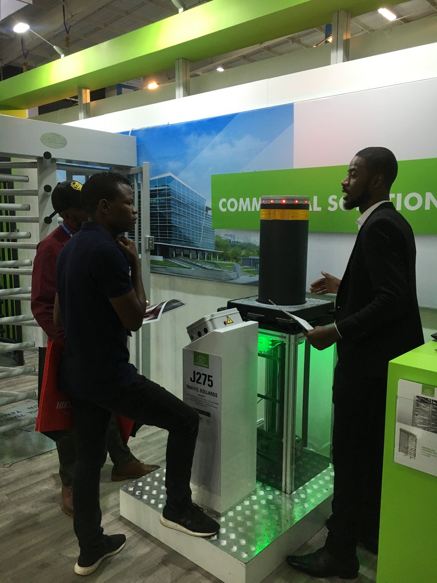 John from our #Exports team is showcasing our #FAAC J275 bollard, offering vehicle access control in commercial, industrial and urban restricted access areas.

Visit us at stand CO 4 in Hall 2 @securex_sa for more.

#SecurexSA2019 #TeamSecurex #SecurexExpo2019 #CenturionSecurex