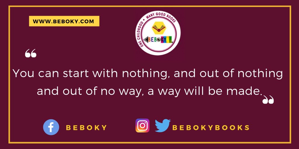 You can start with nothing, and out of nothing and out of no way, a way will be made. .
#beboky #onechildhood #coimbatorebookshop #bookish #teacher #mom #readingtime📖 #learningisfun #letthembelittle #dad #poetry #readers #BookClub #quotes #thoughts #bookcommunity #books #school