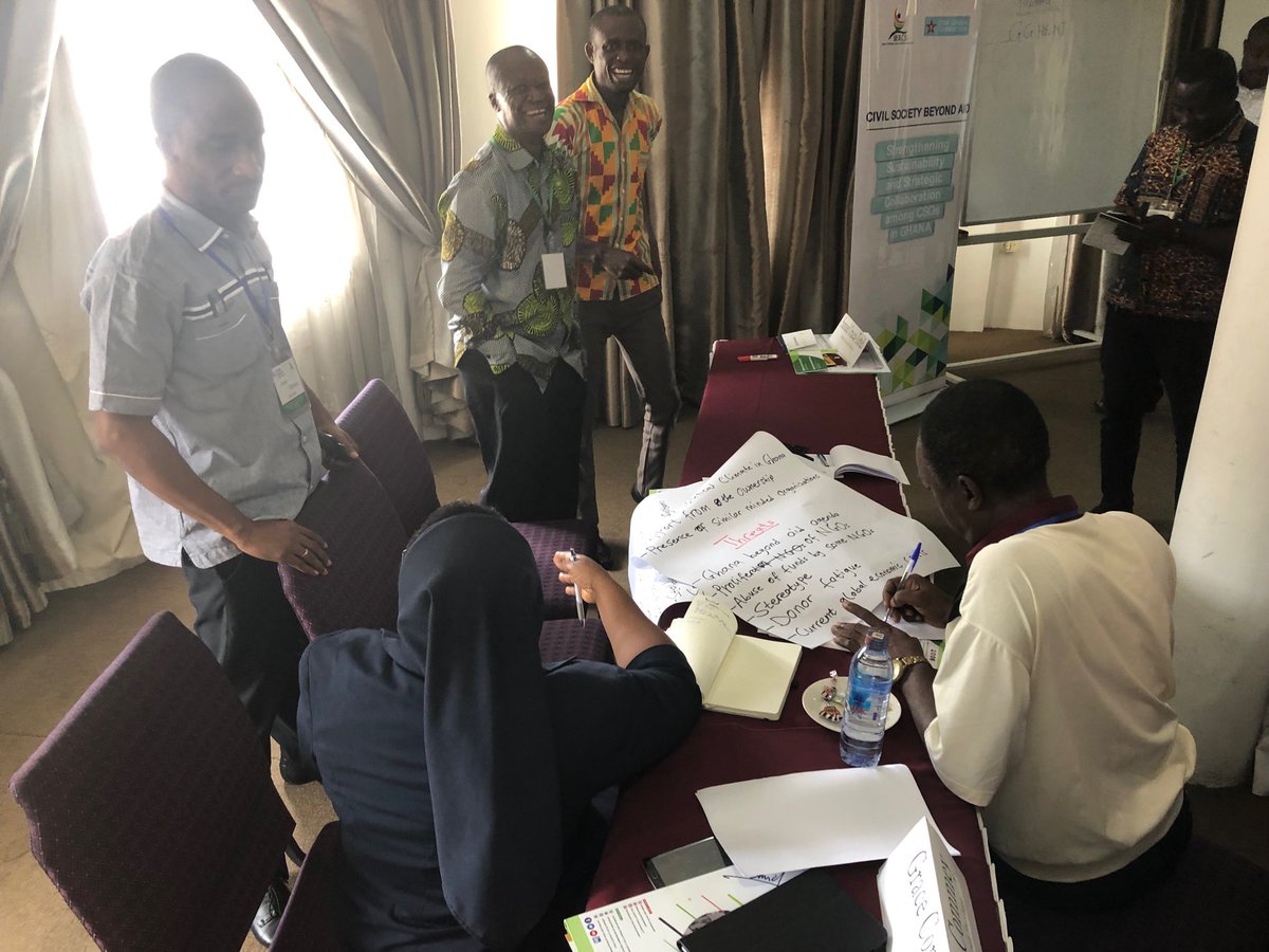 KojoAbroba's tweet image. Brainstorming on #csosustainability challenges. Organizations are assessing their preparedness ⁦@wacsi⁩ ⁦@globalfundcf⁩ #shiftthepower #csobeyondaid ⁦@innovforchange⁩ ⁦@ChamridK⁩ ⁦@STARGhana⁩