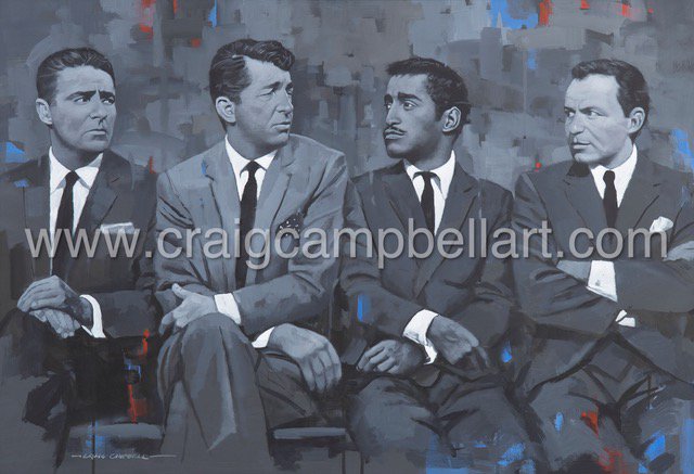 Taking time to remember two legends that died this week just years apart. RIP #franksinatra &amp; #sammydavisjr two talented performers who were part of #theratpack a painting by Craig Campbell 
<a href="/OriginalRatPack/">The Rat Pack</a>  <a href="/franksinatra/">Frank Sinatra</a> <a href="/ABCNetwork/">ABC</a>  @DailyRatPack <a href="/kingofcool/">Dean Martin</a> #theratpack #RT