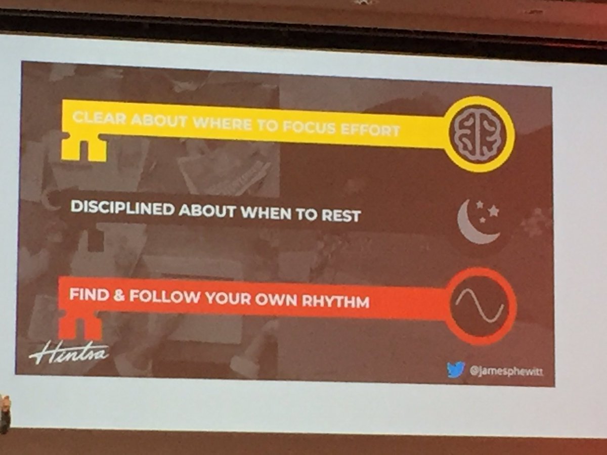 OToijala's tweet photo. A great reminder from James Hewitt of the rules from endurance sport that apply also to knowledge workers’ work = endurance activity. #Firstbeatsummit @HintsaPerform https://t.co/04VM5bnPdd