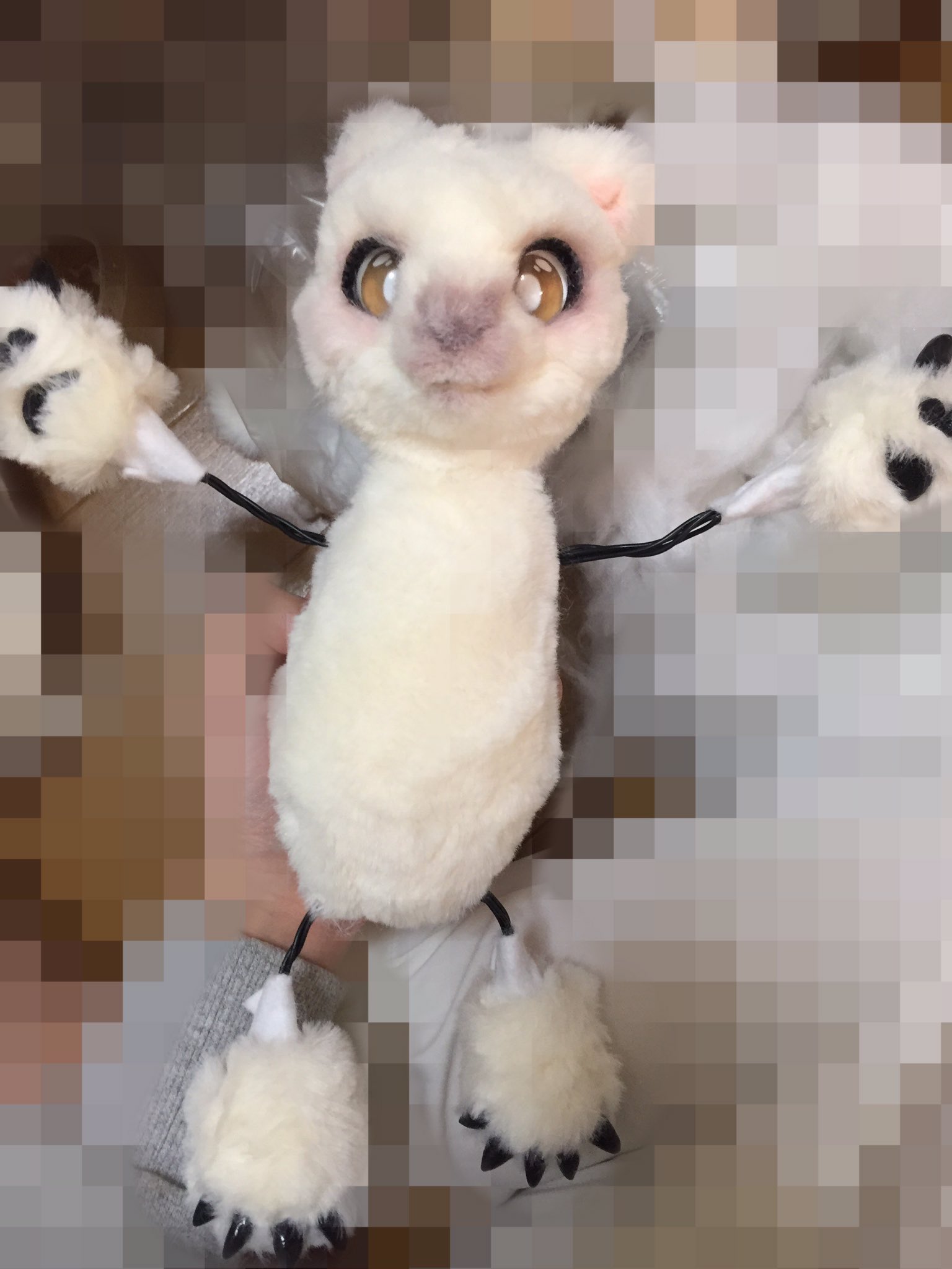 ぬいたち 着ぐるみ作り方本通販中 しろいふわふわ なぬいぐるみです ラビットファー100 で触り心地は綿毛のよう ᗜ 手も足もある程度は動きます ぬいぐるみ ぬいぐるみ制作 シロクマ ぬいぐるみ制作も好き好き 作り方ももちろん全