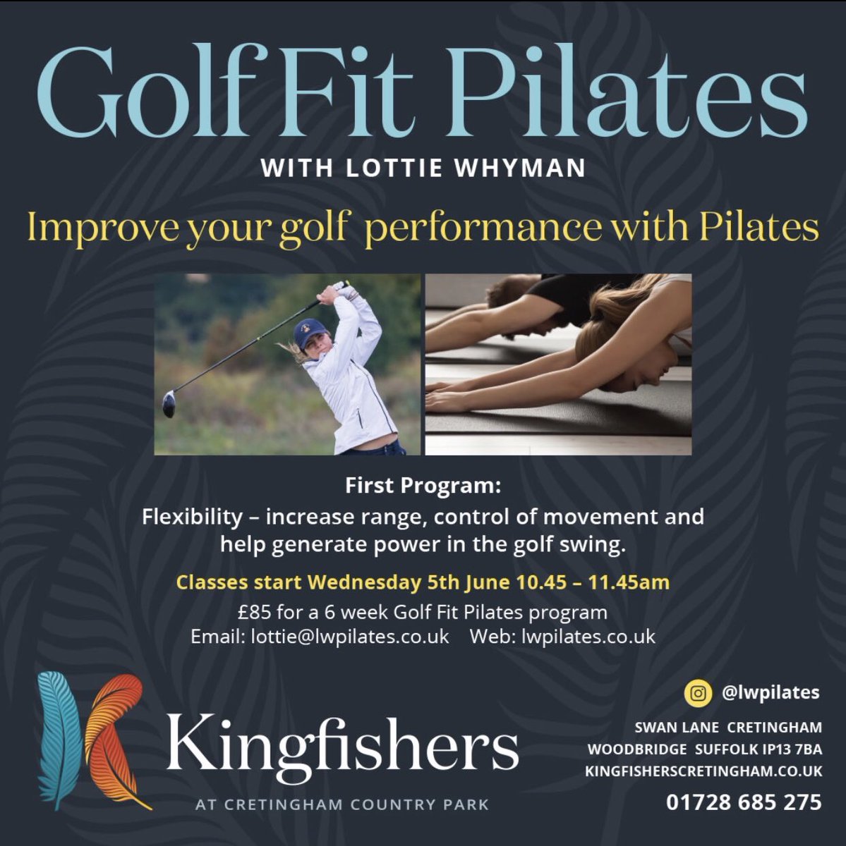 🌟I am extremely excited to be counting down to my Golf Fit Pilates 6 week Flexibility Program kicking off on the 5th June! 🤸🏼‍♀️🏌🏼‍♀️
Email Lottie to secure your place 🌟lottie@lwpilates.co.uk
@suffolkgolf @Active_Suffolk @slcgagolf @Suffolkdays @suffolkmag #pilates #suffolk #golf