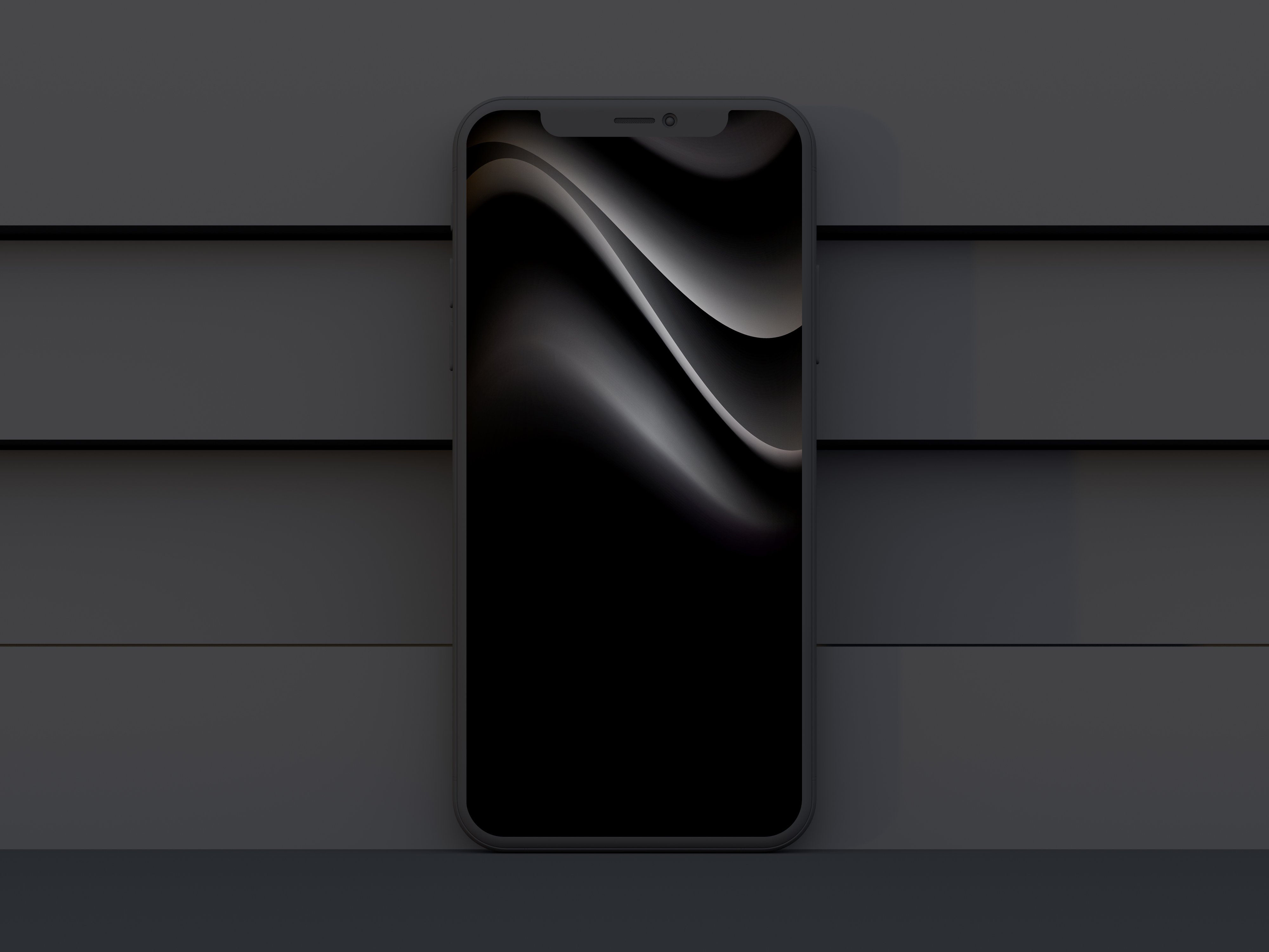 Bức ảnh về iOS 13 với chế độ Dark Mode và Concept Wallpaper sẽ khiến bạn trầm trồ. Tông màu tối cùng thiết kế hiện đại sẽ đem lại không gian làm việc đẹp mắt và đầy lôi cuốn cho chiếc điện thoại của bạn.