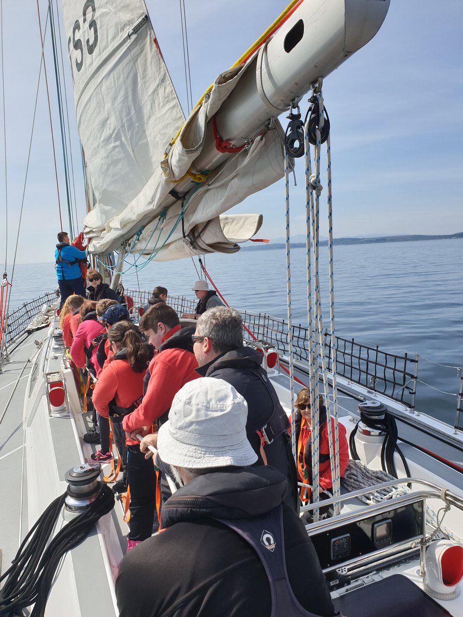 BucksburnWing's tweet photo. First full sail hoist underway! Only needed the winch at the very end, a fantastic effort #TALE2019 #peopleandteamwork https://t.co/DCmt9BcyDi