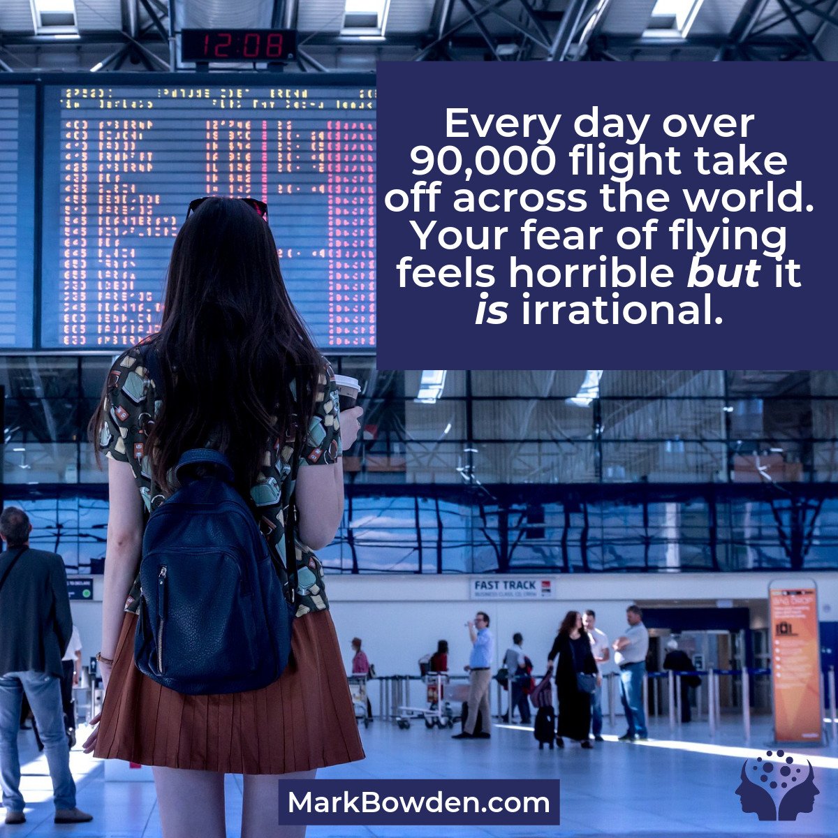 Share this fact with if you or anyone you know suffers with a fear of flying.

However, statistically it is the safest form of travel.

Read my article at: markbowden.com/overcome-your-…