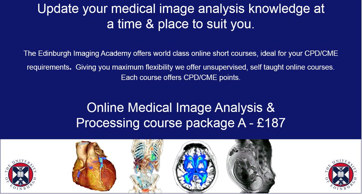 EdinUniNeuroImg's tweet photo. Develop your medical image analysis &amp; image processing knowledge with our unsupervised and self-taught course, package A - gain CPD/CME points. https://t.co/GYrjFDkDst #studyonline #imaginganalysis #imageprocessing @Educated_Change @MedIAN_UK https://t.co/s2Yc93wNME