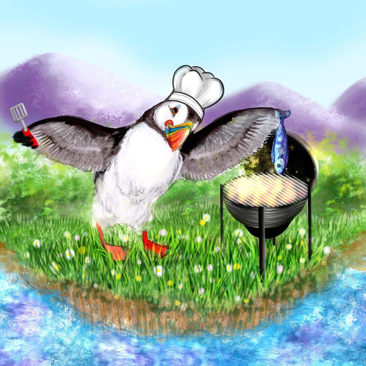 Last but not least... it’s a BBQ BOY! This is BBQin’ Puffin, cooking a fish supper🐟 if only I lived somewhere as beautiful..oh wait! 😏
Feeling extra smug now that it’s warming up that I’m lucky enough to live in such a beautiful place ☀️
 #bbq #snowdonia #snowdoniamountains