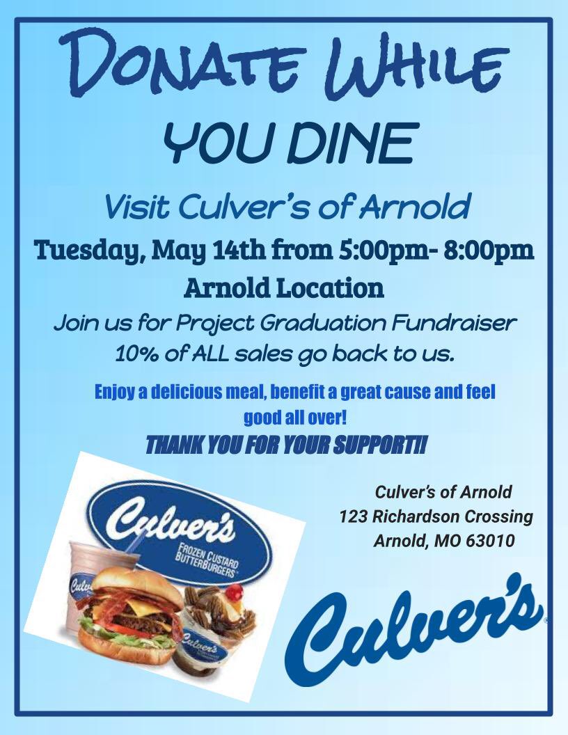 Culver’s TONIGHT!!! Go support Fox High Project Grad 😍 awesome cause and great fun!!! <a href="/salsmanj/">Joe Salsman</a> <a href="/FoxC6Secondary/">Dr. Tammy Cardona</a> <a href="/rsherp/">Richard Sherping</a> <a href="/FoxC6Schools/">Fox C-6 Schools</a> <a href="/FoxMiddleSchool/">Fox Middle School</a>
